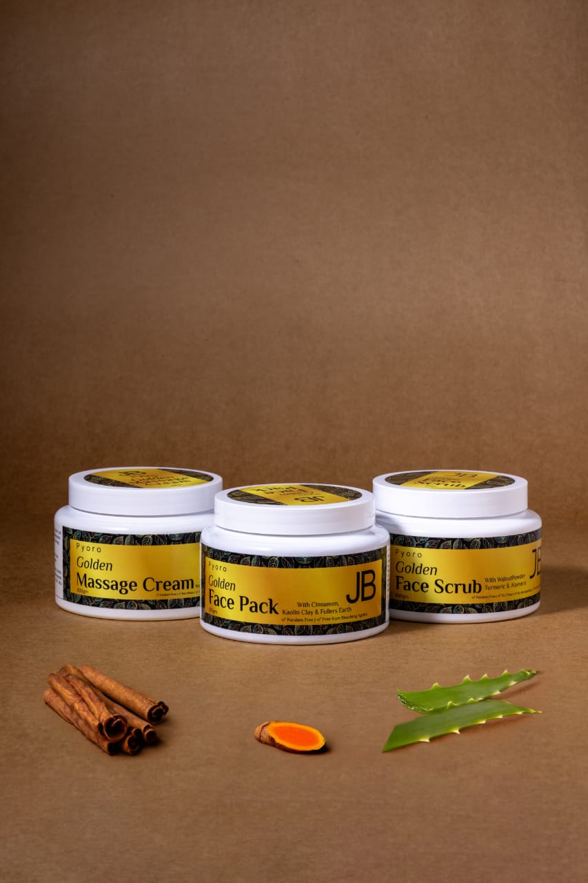 Pyoro Golden Massage Cream, Face Scrub & Face Pack